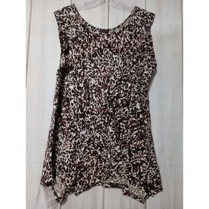New Directions Animal Print Sleeveless Tunic Top Casual